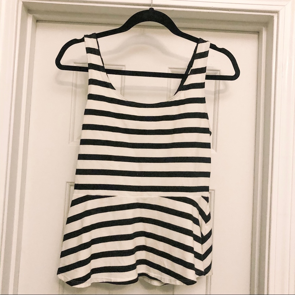 Striped peplum tank